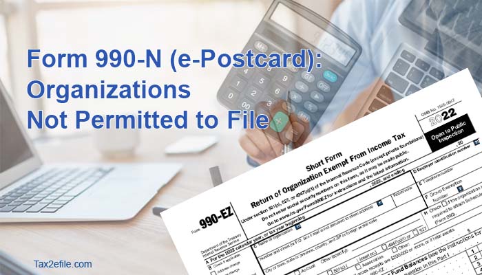 Form 990-N (e-postcard) : Small Tax Exempt Organizations